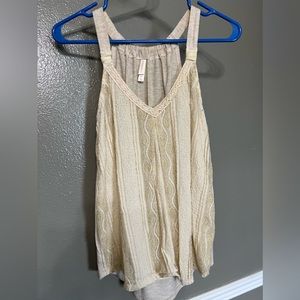 Small Xhilaration lace beige tank top